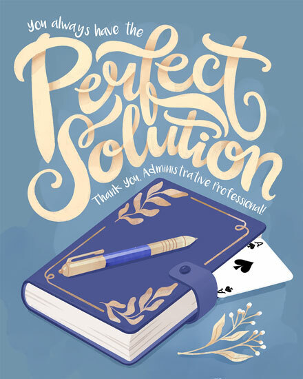 admin professionals' day ace card planner book plant