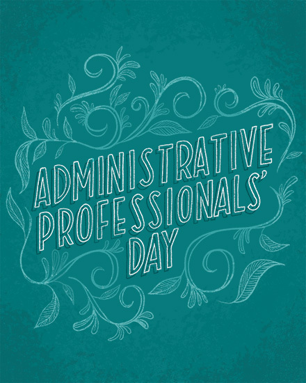 admin professionals' day administrative professionals day blue pattern plants