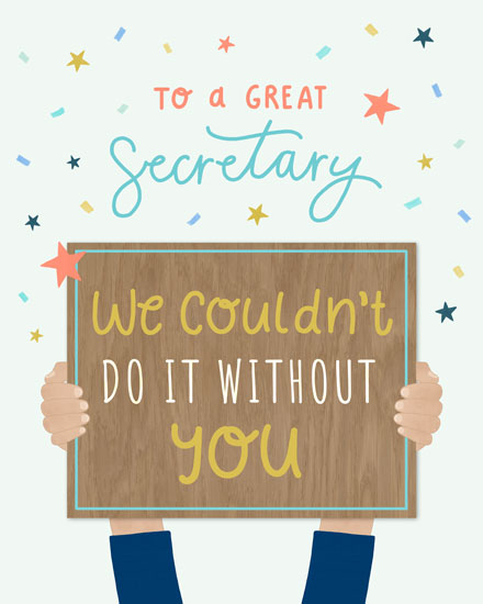 administrative professionals' day administrative professional day card we couldn't do it without you