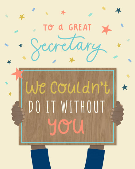 administrative professionals' day admin professional day card we couldn't do it without you poc