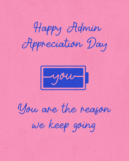 admin professionals' day battery pink
