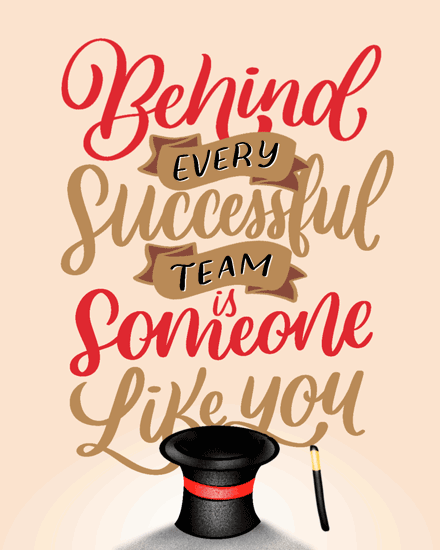 administrative professionals' day administrative professional's day card like you magician magic bunny hat typography rabbit