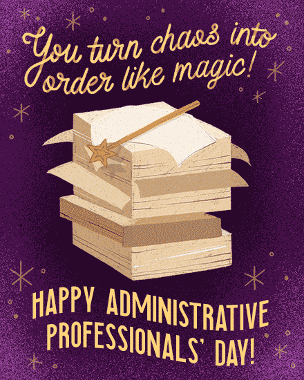 admin professionals' day magic chaos papers wand stars