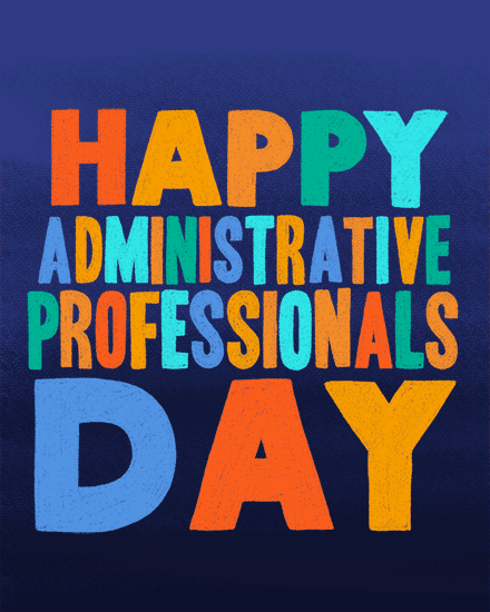 admin professionals' day male simple lettering