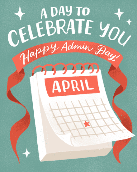 admin professionals' day office april calendar stars 