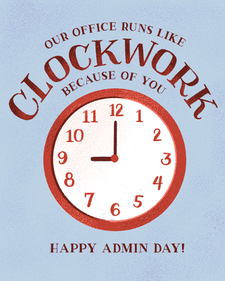 admin professionals' day office clock clockwork time