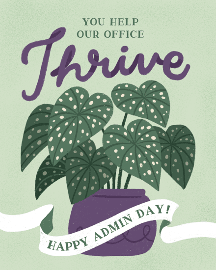 admin professionals' day office potted plant thrive