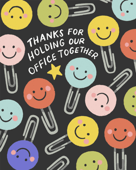 admin professionals' day paper clip smiley emoji