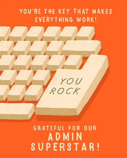 admin professionals' day rock keyboard 