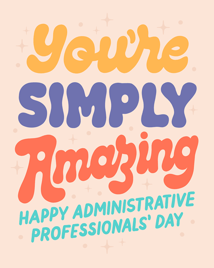 admin professionals' day simply amazing stars lettering typography animation administrative