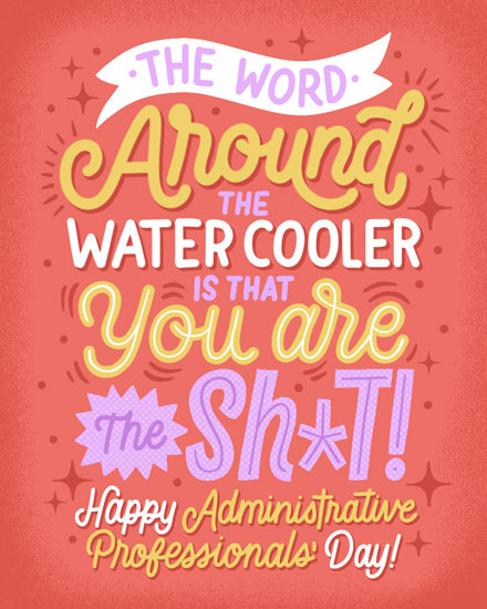 administrative professionals' day admin professional day card you are the sh*t