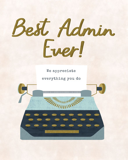 administrative professionals' day admin professional day card best admin ever