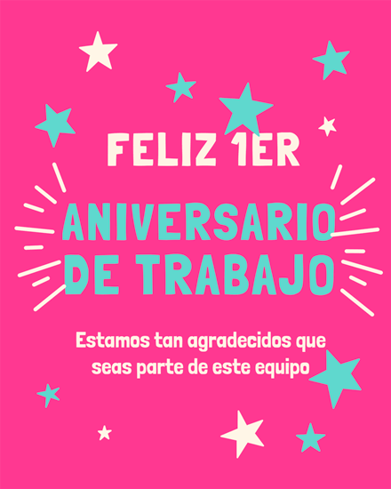 work anniversary 1 year work spanish gg stars 