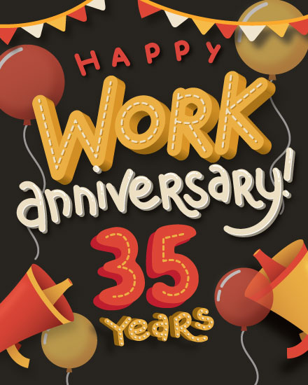 work anniversary anniversary card 35 years 35th 35s anniv long service