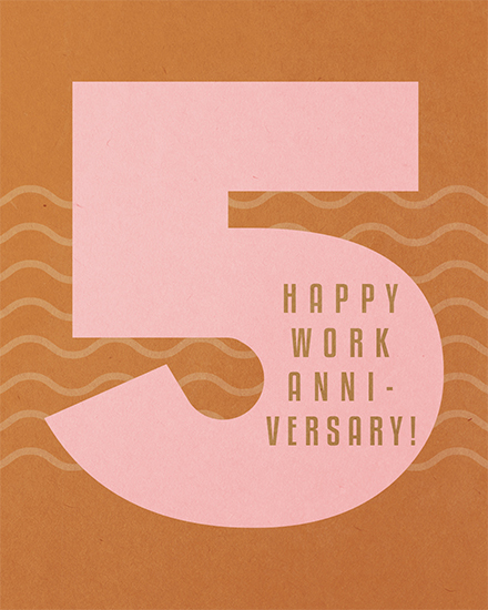 work anniversary card 5th wave lines 5 5s fifth anniv