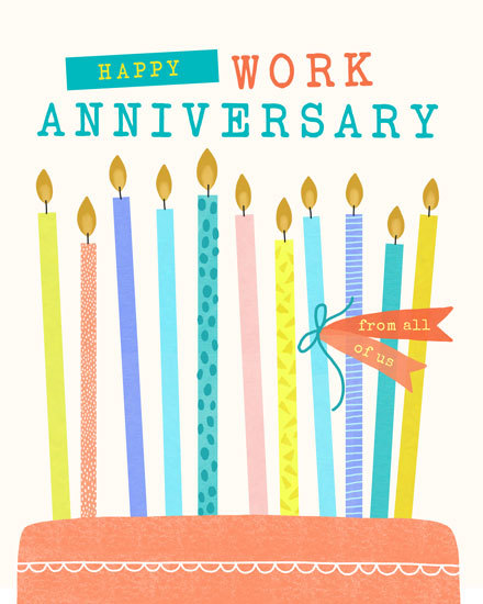 candles GG work anniversary card patterns anniv