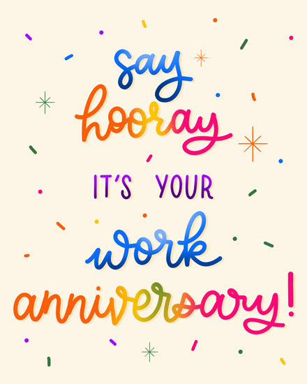 work anniversary anniversary card hooray anniv