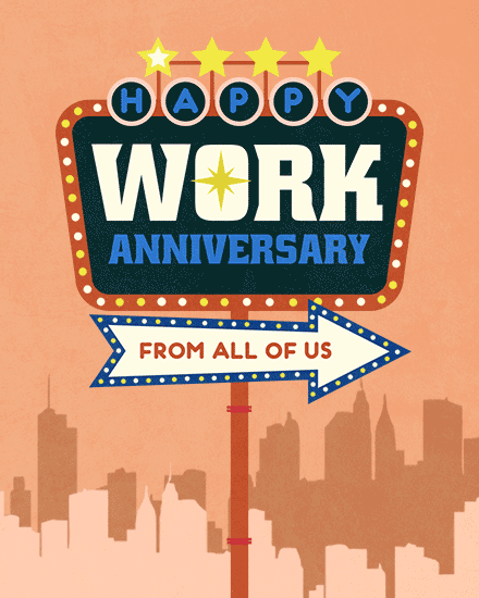 anniversary card happy work anniversary from all of us neon sign anniv