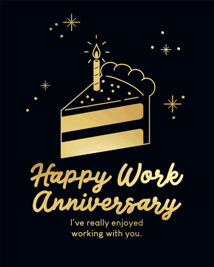 work anniversary minimalist cake stars gold 