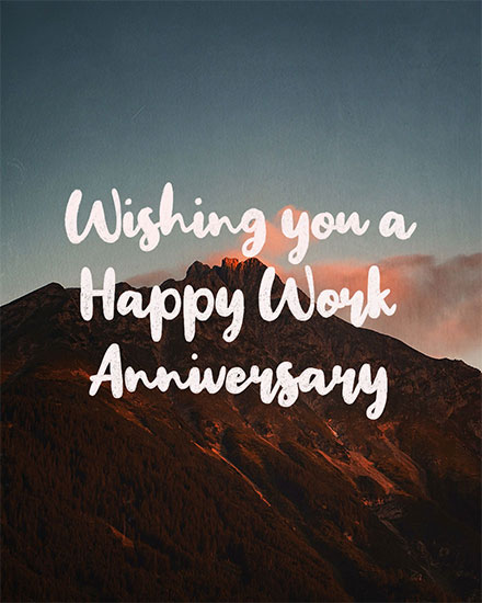 anniversary card wishing you a happy work anniversary mountains picture image photo anniv