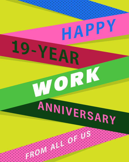 work anniversary ribbon 19