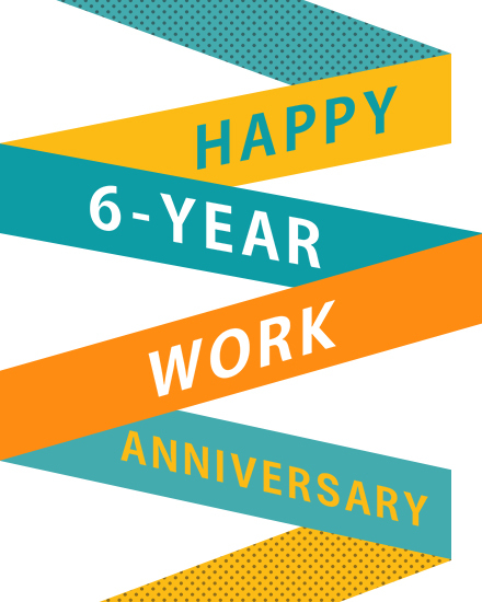 work anniversary ribbon 6 years 6th