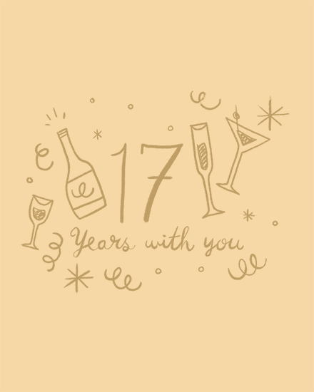 work anniversary simple 17 drinks confetti
