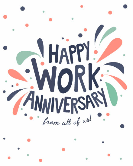 anniversary card happy work anniversary splashes and dots anniv
