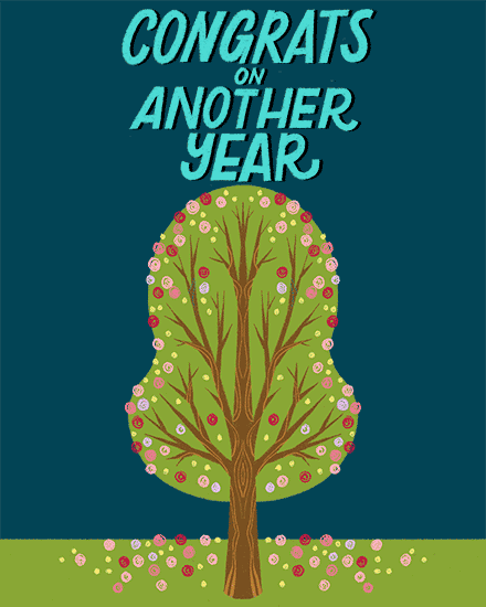 work anniversary anniversary card tree seasons anniv
