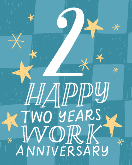 work anniversary two year squares pattern stars anniv