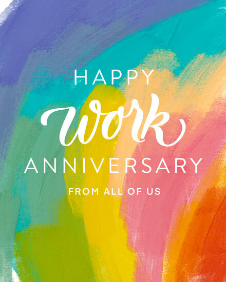 work anniversary wishes painted rainbow brush stroke abstract anniv artsy