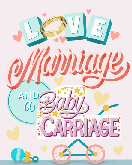 baby card baby carriage arrival