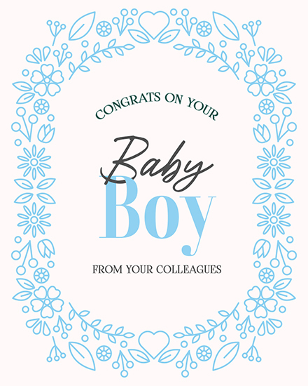 baby card congrats boy flower line art lines arrival