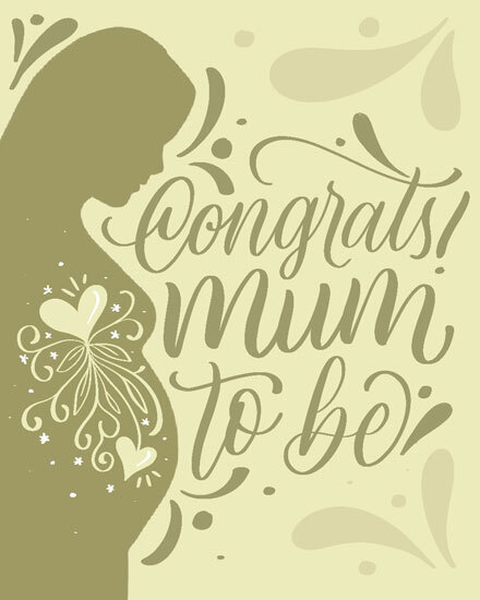 congrats mum to be baby card mother heart arrival