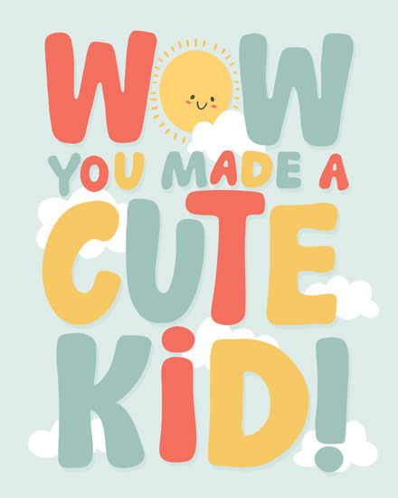 baby card cute kid arrival