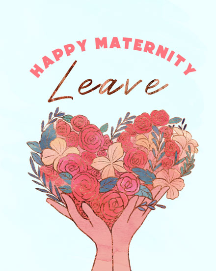 baby card flower heart parental leave childbirth mum to be