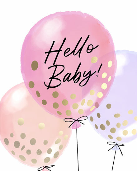 baby hello baby girl balloons gold foil  arrival