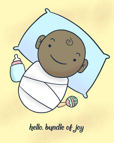 baby card little bundle of joy arrival