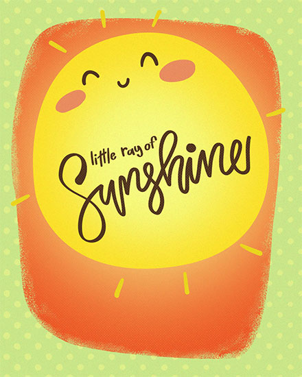 baby card little rays of sunshine big yellow sun arrival