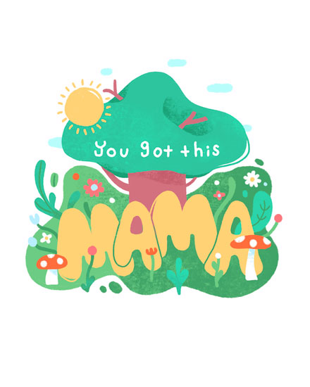 baby card mushroom cap parental leave childbirth