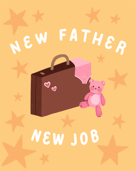 baby new father job teddy bear star luggage bag
