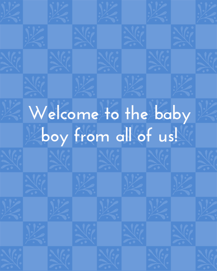 baby card pattern blue boy him arrival