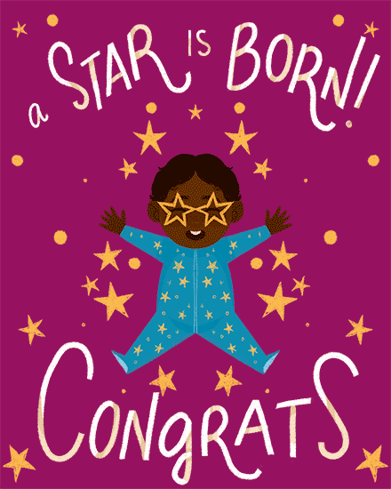 baby card star arrival poc