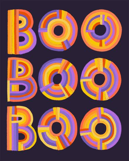 halloween lines colours orange boo
