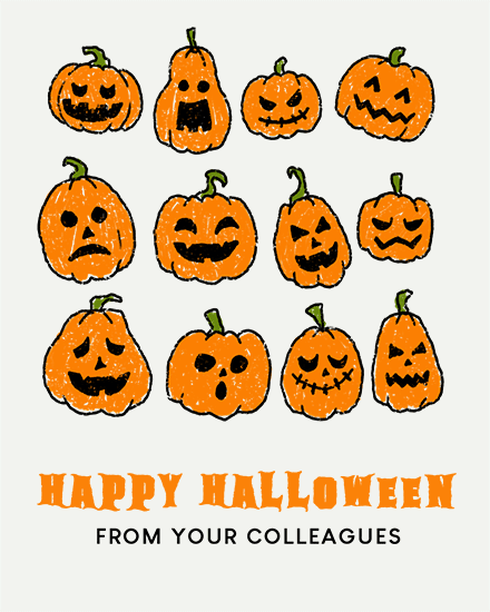 pumpkin faces jack lanterns from colleagues happy halloween