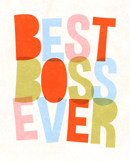 boss's day best boss ever lettering