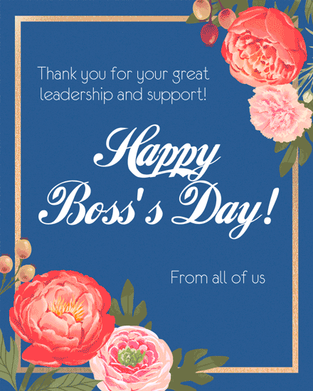 boss's day boss elegant floral gold foil support leadership