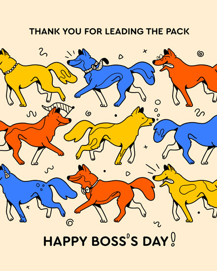 boss's day boss day card thank you for leading the pack