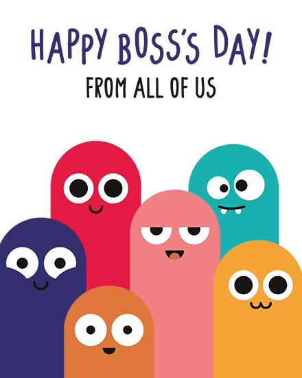 boss's day cartoon coworkers bosss day card fun happy