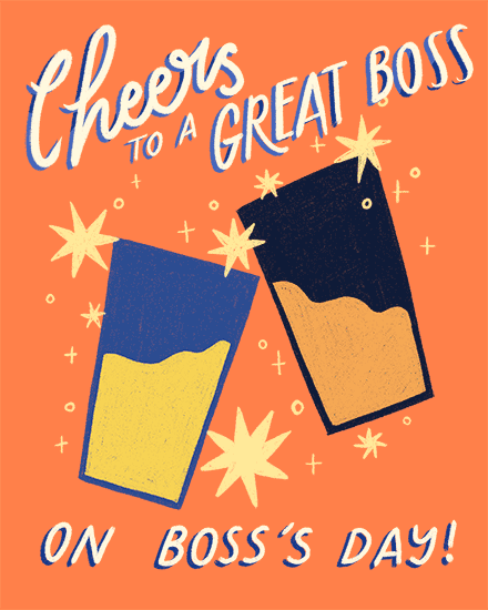 boss's day cheers drinks stars great boss